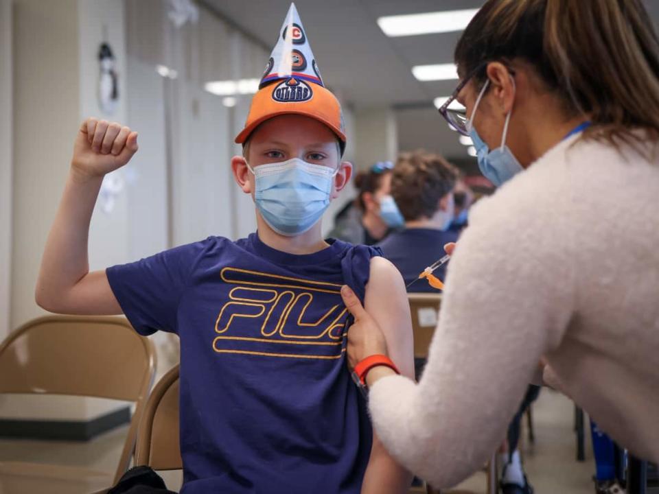 Friday was the first day children aged five to 11 were able to be immunized against COVID-19 in Alberta. (Leah Hennel/Alberta Health Services - image credit)