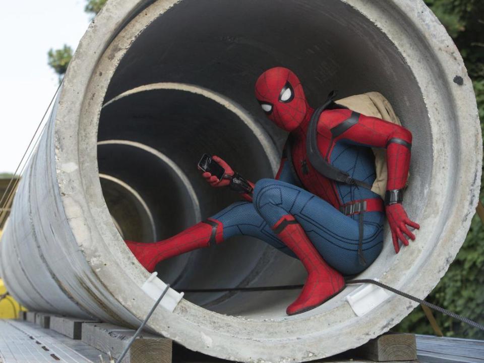 Tom Holland in a scene from "Spider-Man: Homecoming.": AP