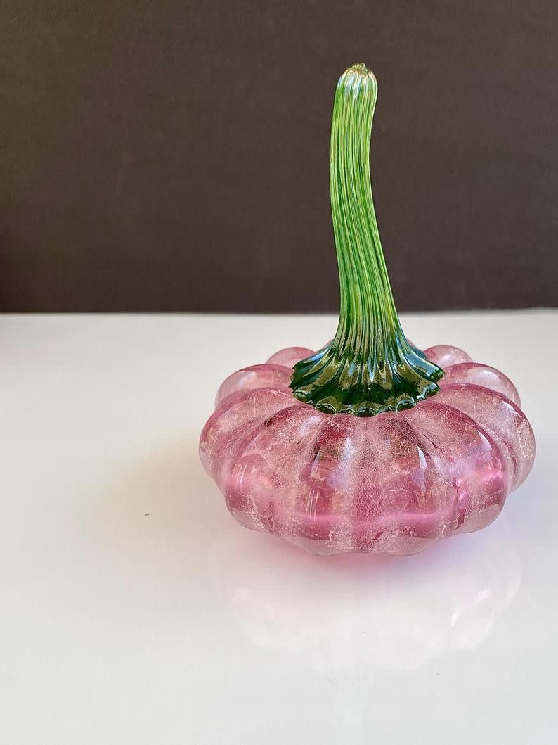 14) Pink Glass Pumpkin