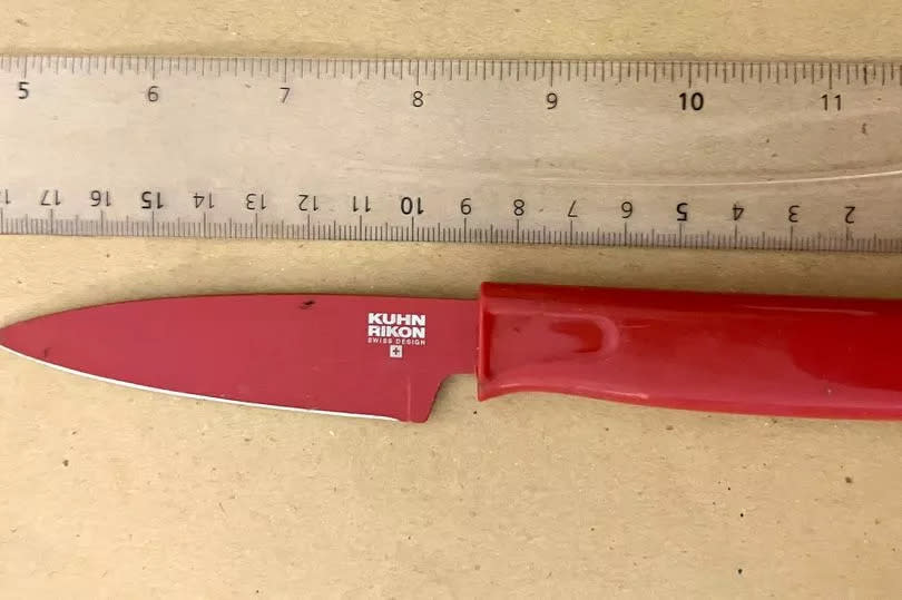 A knife used to cut off Marius Gustavson's penis