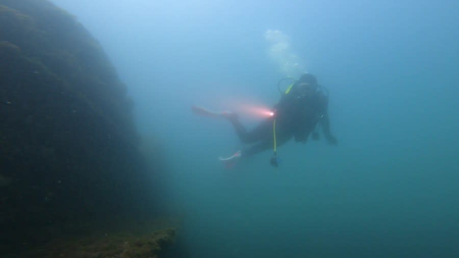 Divers explore a shipwreck on Lake Michigan near Pentwater. (Sept. 7, 2022)