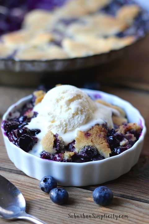 Blueberry Cobbler with Cookie Dough Crust