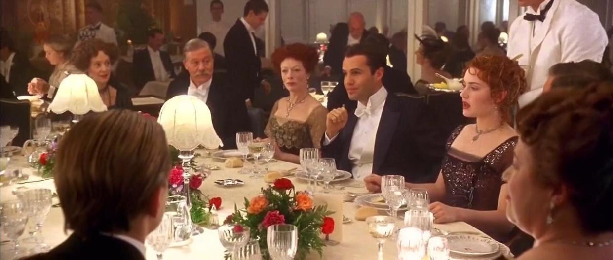 The dinner scene in "Titanic." (Photo: Getty Images)