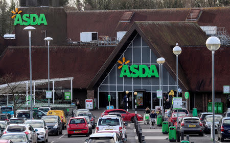 FILE PHOTO: Shoppers leave the Asda superstore in High Wycombe, Britain, February 7, 2017. REUTERS/Eddie Keogh/File Photo