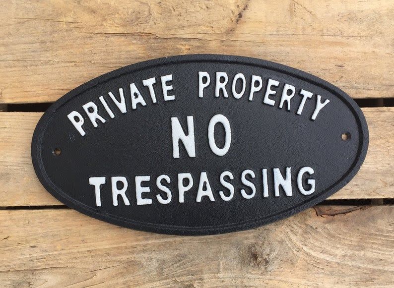 Private Property No Trespassing Sign