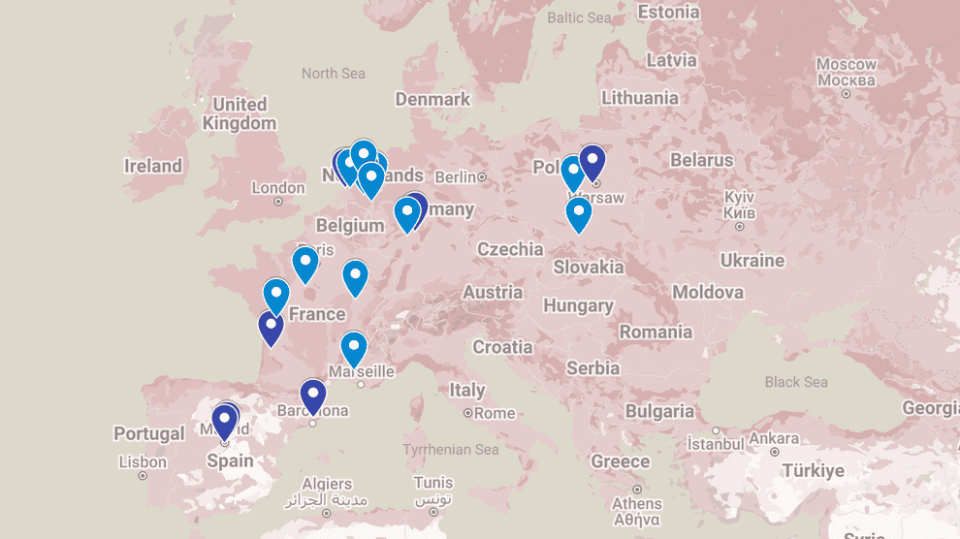 A map showing abrdn European Logistics Income's geographic coverage.