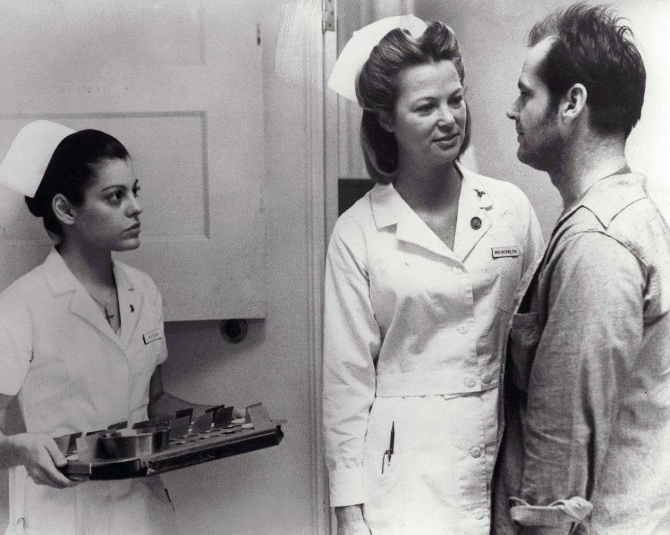 With Mimi Sarkisian and Jack Nicholson in One Flew Over the Cuckoo's Nest - United Artists/Fantasy Films/Kobal/Shutterstock