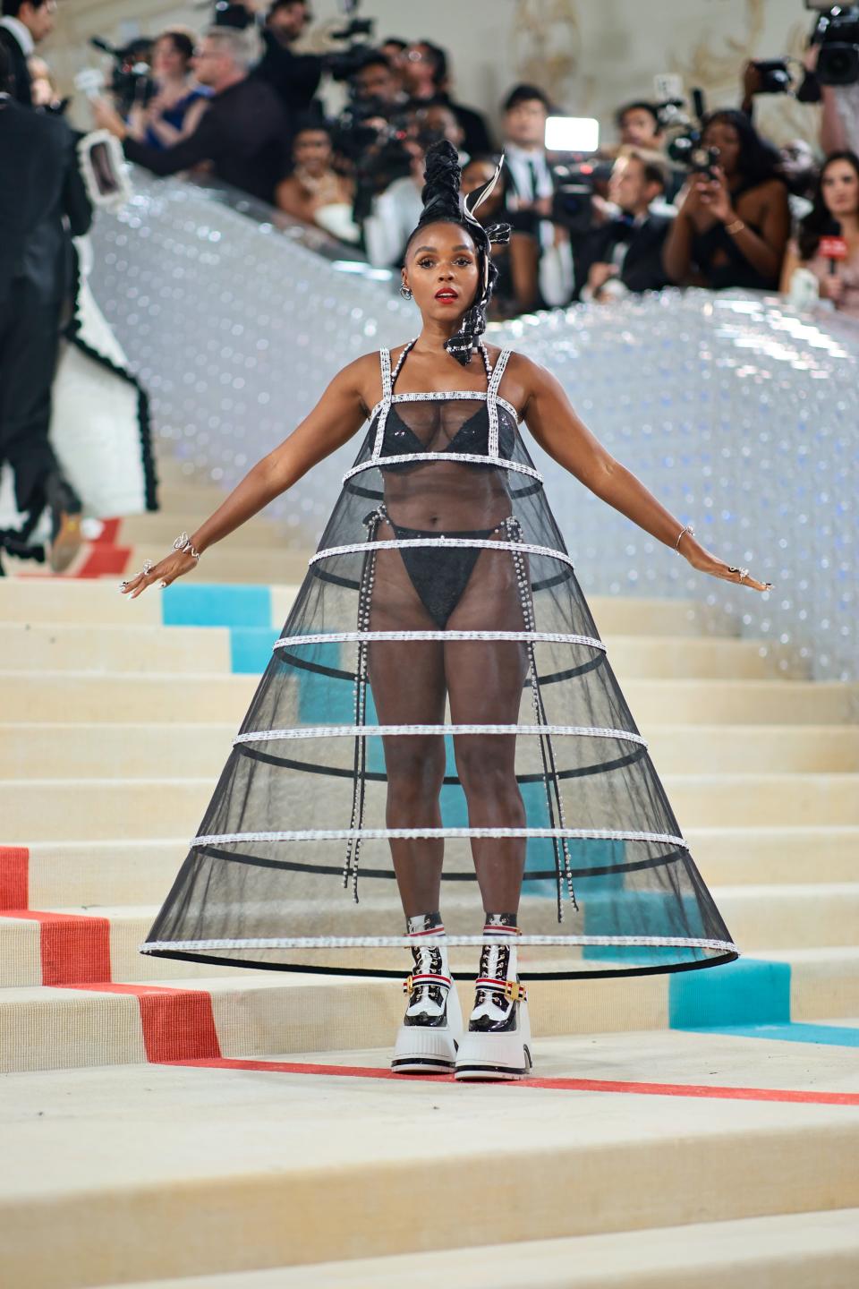 Janelle Monáe attends the 2023 Met Gala celebrating "Karl Lagerfeld: A Line Of Beauty."