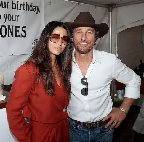 <p>Gary Miller/Getty</p> Camila Alves McConaughey and Matthew McConaughey on Nov. 4, 2023