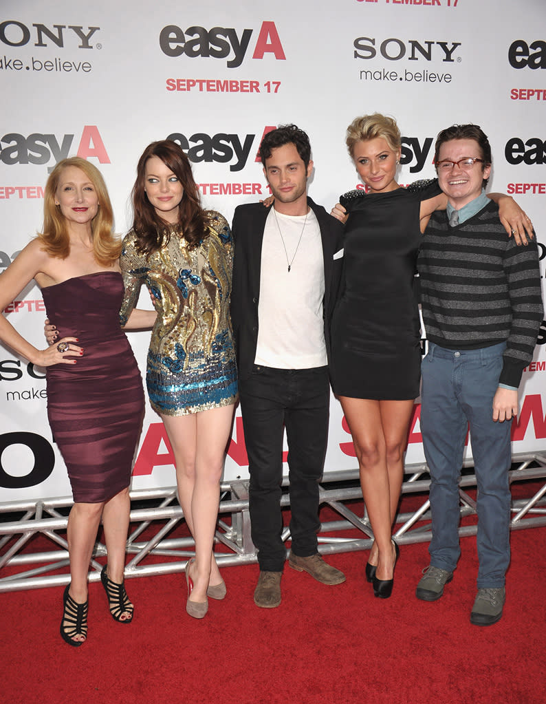 Easy A LA Premiere 2010 Patricia Clarkson Emma Stone Penn Badgley Aly Michalka Dan Byrd