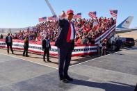 U.S. President Donald Trump holds a campaign rally at Laughlin/Bullhead International Airport in Arizona