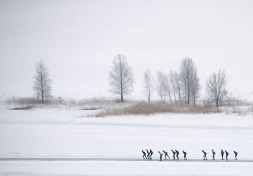 The frozen Weissensee lake in southern Austria hosts the annual Dutch skating event that covers 200 kilometres (124 miles)