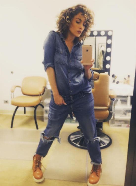 J-Lo makes double denim sexy