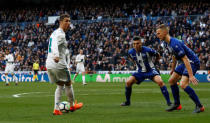 Soccer Football - La Liga Santander - Real Madrid vs Deportivo Alaves - Santiago Bernabeu, Madrid, Spain - February 24, 2018 Real Madrid’s Cristiano Ronaldo in action REUTERS/Juan Medina