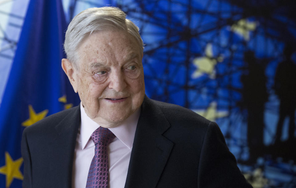 George Soros, Founder and Chairman of the Open Society Foundation. (Olivier Hoslet, Pool Photo via AP)