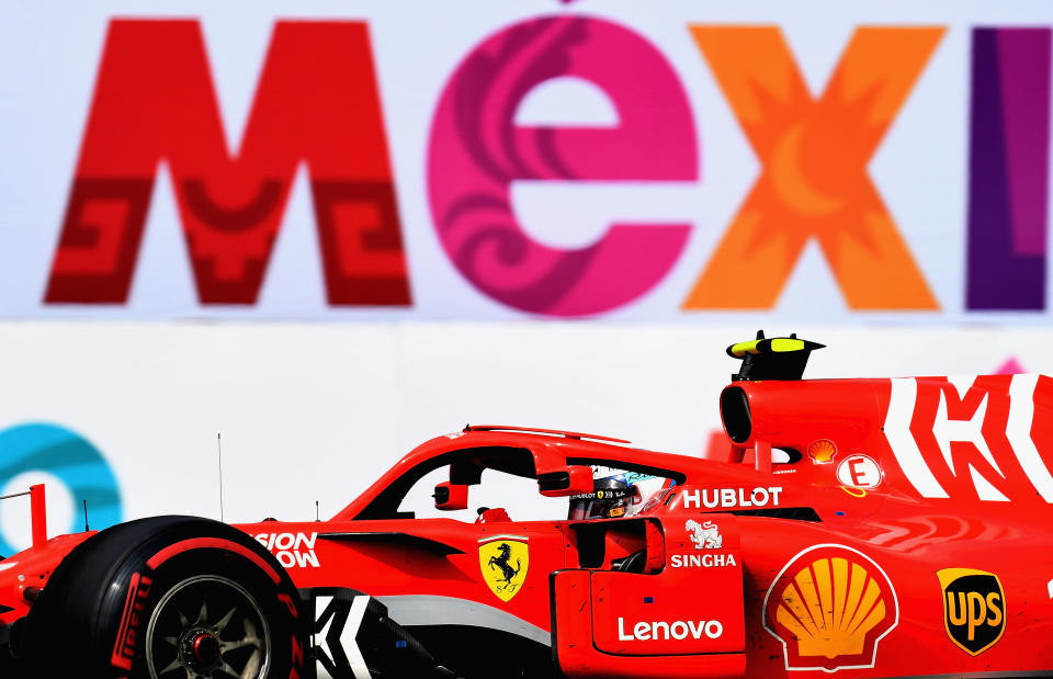 El finlandés Kimi Raikkonen, de la escudería Ferrari, durante el Gran Premio de México, en octubre 28 de 2018. / Foto: Getty Images