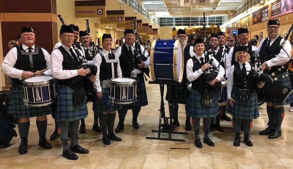 The Celtic Cross Pipes and Drums band, based in Eureka.