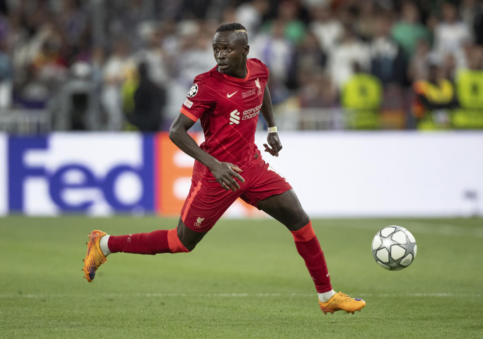 PARIS, FRANCE - MAY 28: Sadio Mane of Liverpool during the UEFA Champions League final match between Liverpool FC and Real Madrid at Stade de France on May 28, 2022 in Paris, France. (Photo by Visionhaus/Getty Images)