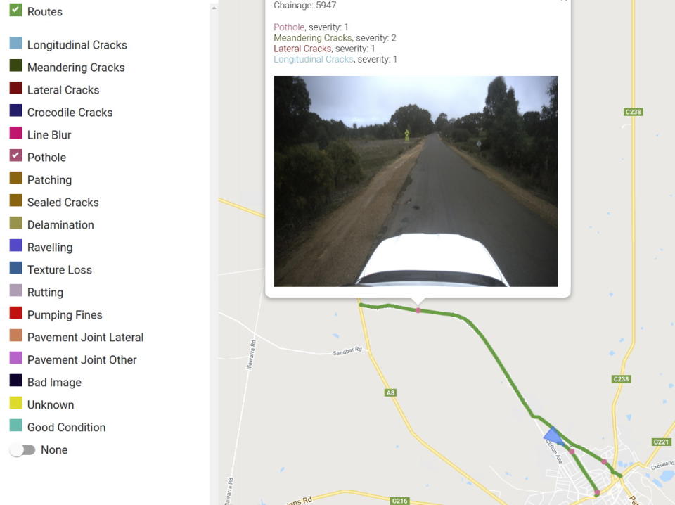 Screenshot showing truck recording footage. Source: Frontline Data Systems 