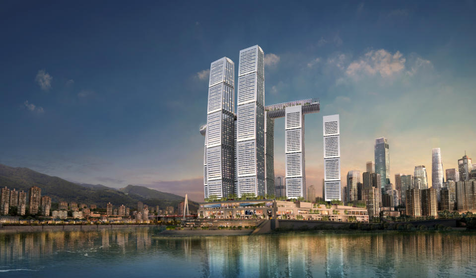 Raffles City Chongqing, jointly invested by CapitaLand and Ascendas-Singbridge, is the largest single investment by any Singapore firm in China. (Photo: CapitaLand)