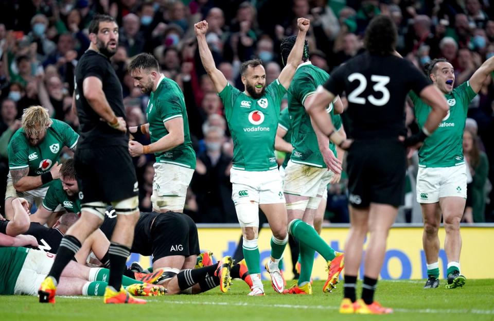 Ireland defeated New Zealand in Dublin last autumn (Niall Carson/PA) (PA Archive)