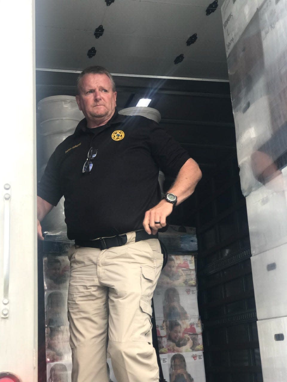 Sheriff Buddy Harwood delivered a truckload of supplies to flooding victims in Hazard, Ky. on July 31. Yancey County Sheriff Shane Hilliard and Haywood County Sheriff Greg Christopher also assisted with collecting supplies from residents.