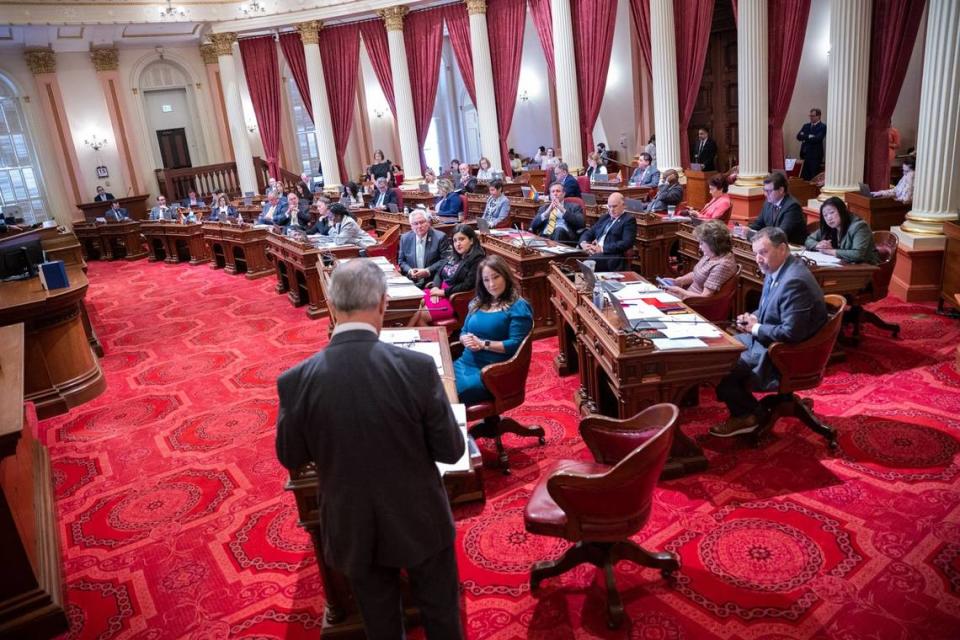 Senator Roger Niello, R-Fair Oaks on Thursday, June 15, 2023 at the Capitol during budget voting.