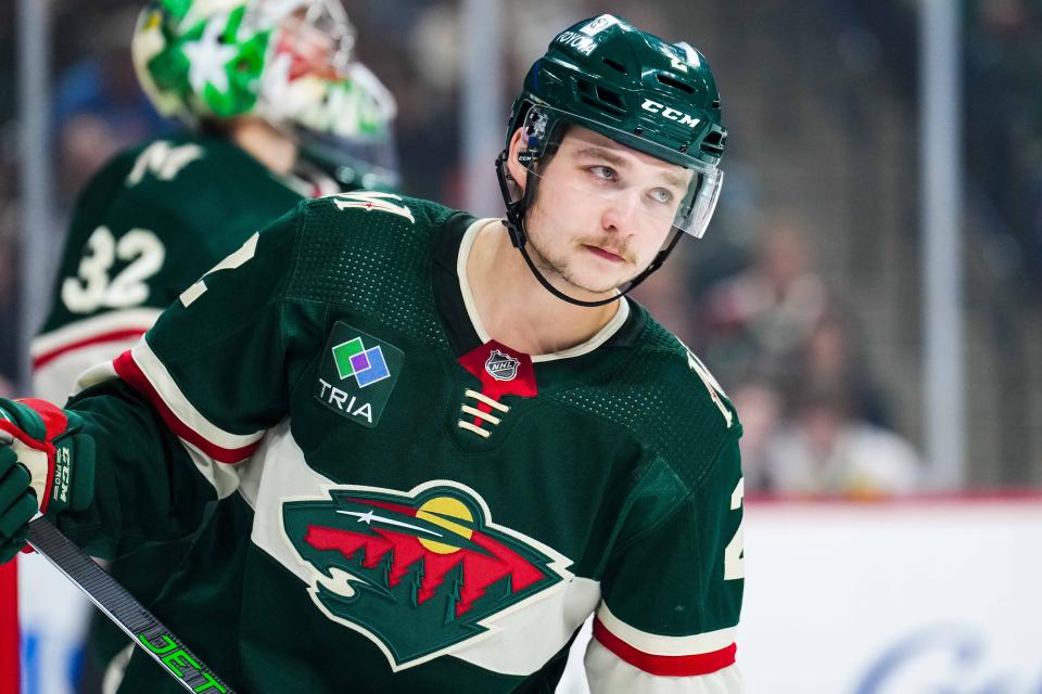 The Minnesota Wild traded defenseman Calen Addison to the San Jose Sharks.