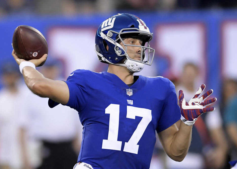 Giants rookie quarterback Kyle Lauletta, shown here during a preseason game, will not be suspended for his traffic-related arrest last week. (AP)