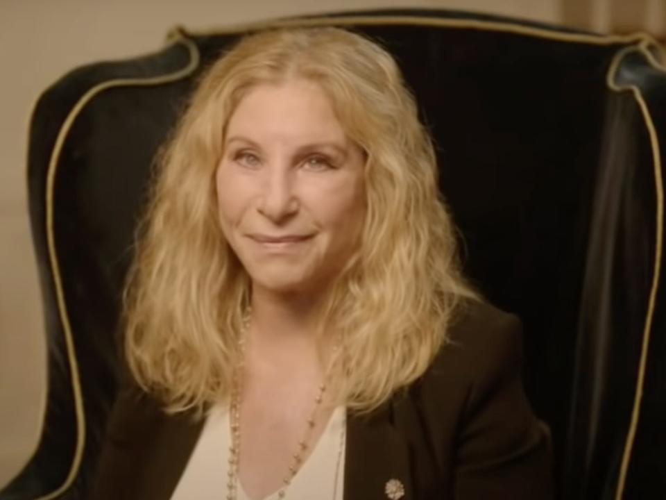 A picture of Barbra Streisand during an interview.