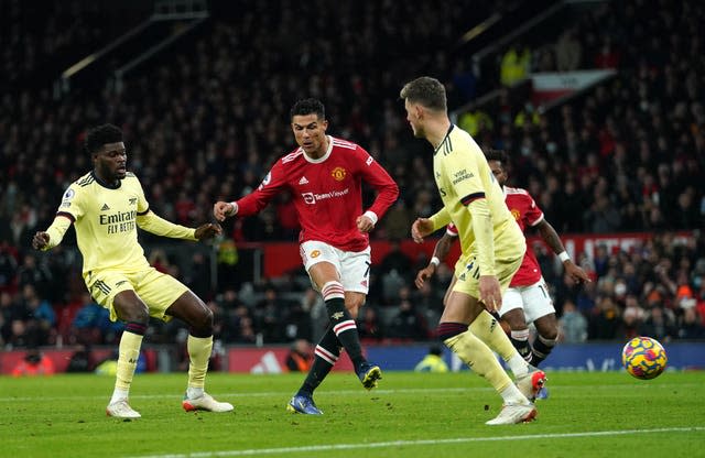 Cristiano Ronaldo in action against Arsenal