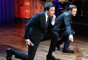 Jimmy Fallon, left, pictured with Justin Timberlake, is a fan of Cincinnati chili.