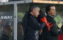 Football Soccer Britain- Hull City v Manchester United - Premier League - The Kingston Communications Stadium - 27/8/16 Manchester United manager Jose Mourinho and assistant coach Rui Faria Reuters / Scott Heppell