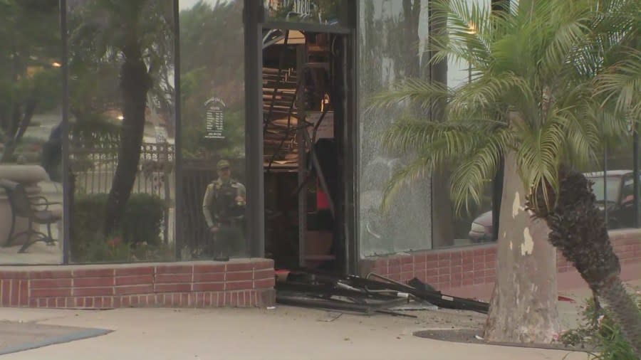 Authorities in Ventura County are investigating after a group of thieves burglarized a gun store early Monday, July 1, 2024. (KTLA)