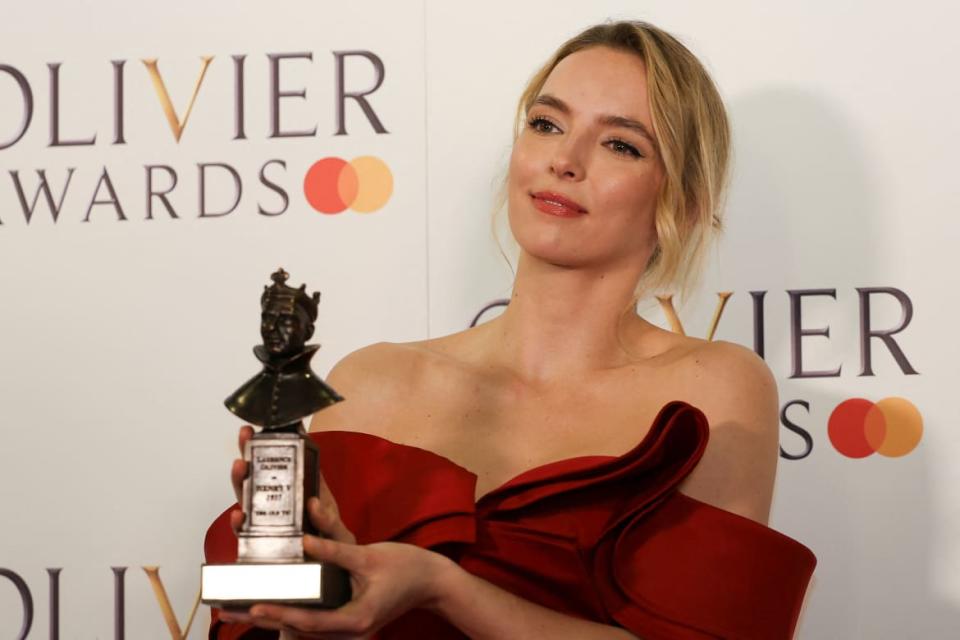 <div class="inline-image__caption"><p>Jodie Comer poses with the award for Best Actress for "Prima Facie" at the Olivier Awards at the Royal Albert Hall in London, Britain, April 2, 2023.</p></div> <div class="inline-image__credit">REUTERS/May James</div>