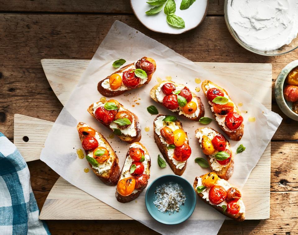 Slow-Roasted Cherry Tomato Bruschetta