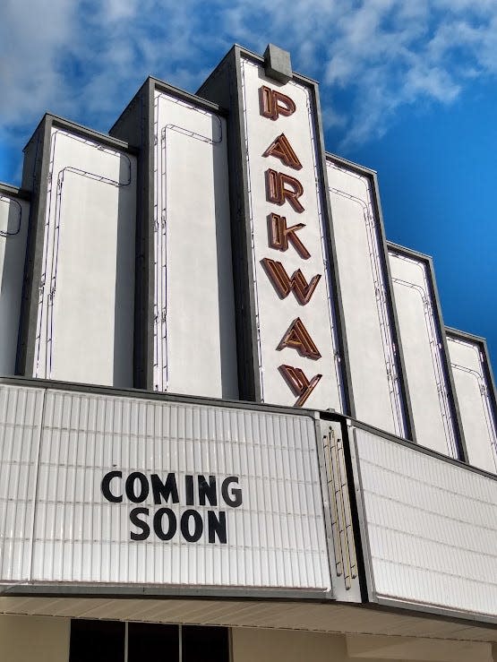 The iconic Parkway marquee in Flowood announces that new movies are coming soon again to the multiplex theater off Lakeland Drive which has been closed since January.