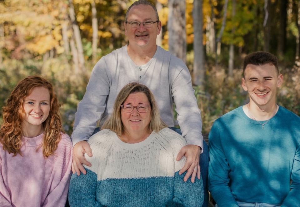 The Spear family, Brian (standing) and from left, Kami, Barbara and Will Spear.