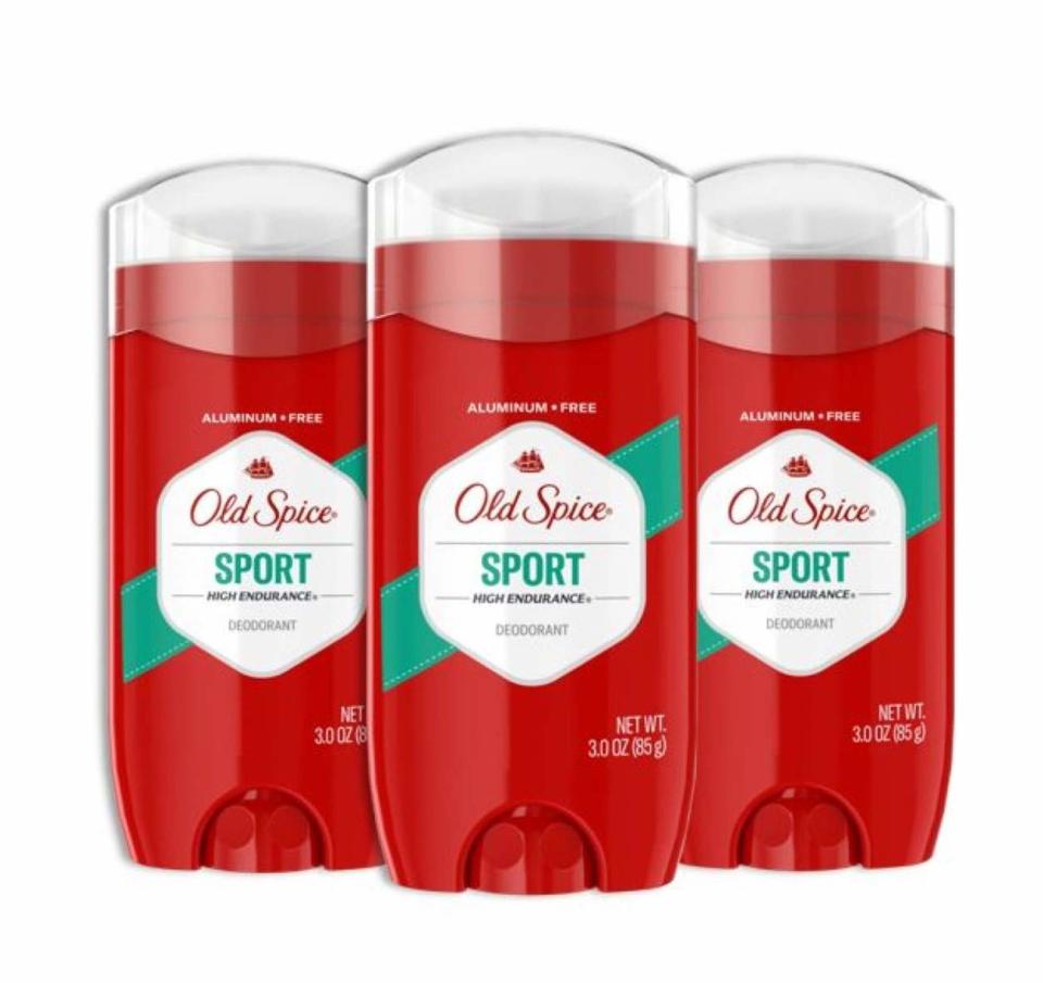 Old Spice High Endurance Sport Deodorant three-pack; aluminum-free deodorant for men