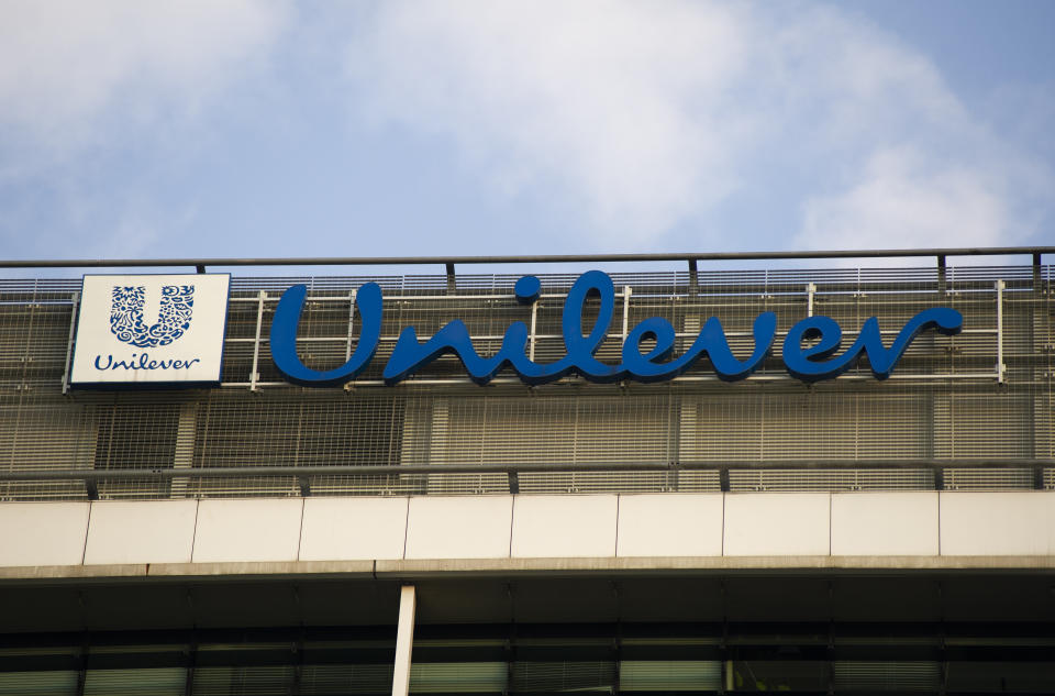 British-Dutch multinational consumer goods company sign is seen on October 7, 2020 in Warsaw, Poland. (Photo by Aleksander Kalka/NurPhoto via Getty Images)