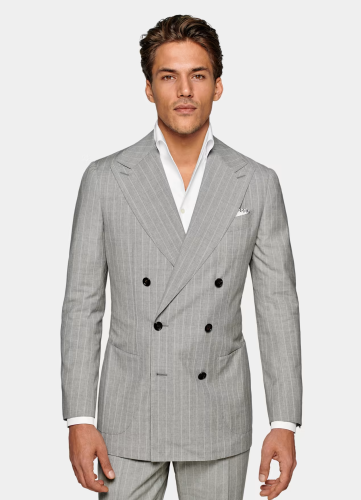 SuitSupply Light Grey Stripe Havana Suit