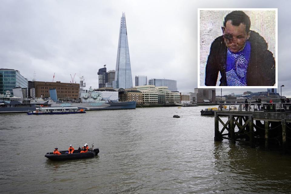 The area near Tower Pier on the River Thames where the body of Abdul Ezedi was recovered (PA)