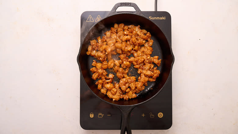 cooking shrimp in skillet