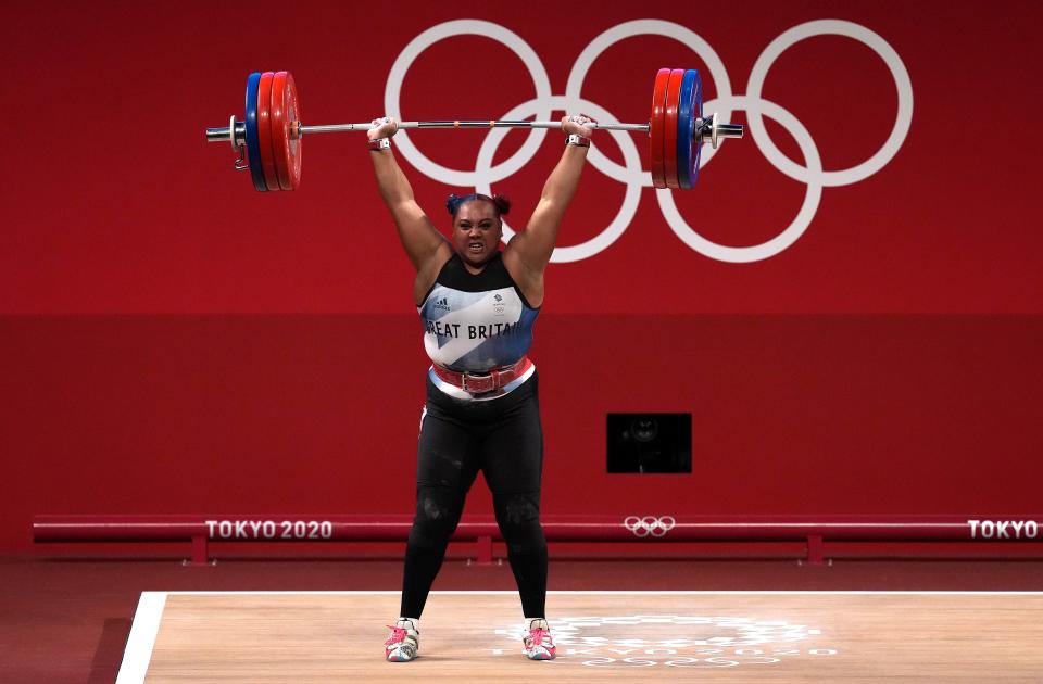 Great Britain’s Emily Campbell at the Tokyo 2020 Olympic Games in Japan (Martin Rickett/PA) (PA Wire)