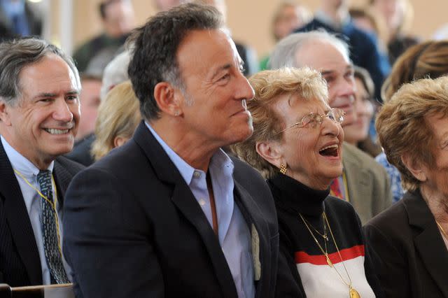 <p>Diane Bondareff/MCT/Tribune News Service via Getty </p> Bruce Springsteen with his mom Adele at the Ellis Island Family Heritage Awards in New York in April 2010