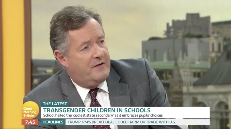 Piers Morgan asks Munroe Bergdorf if she genuinely believes 76 children in one school are transgender