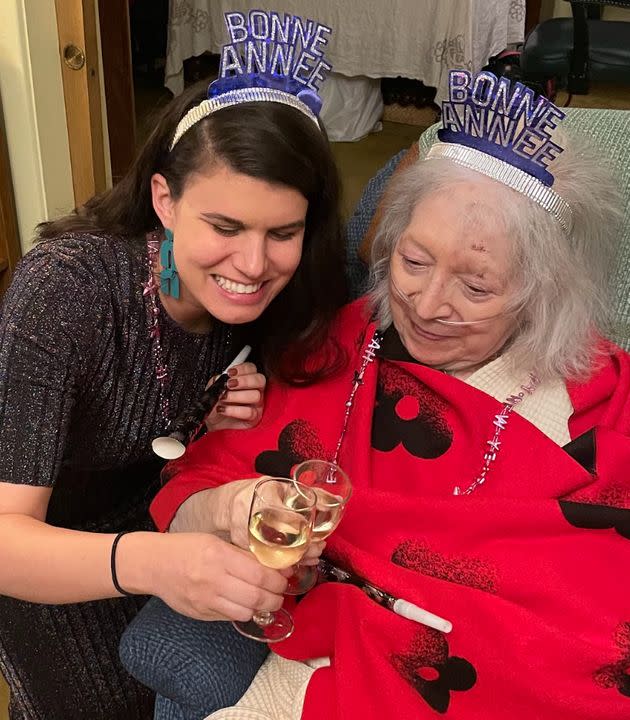 The author and her Nana kicking off the author's year of Grieve Leave.