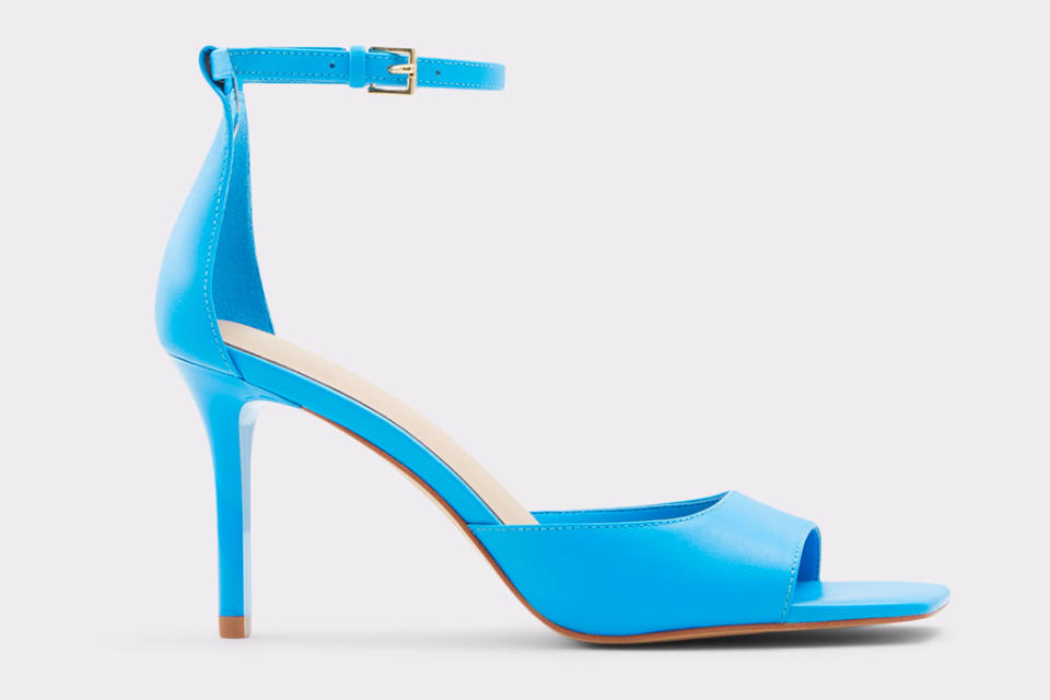 blue heels, sandals, aldo