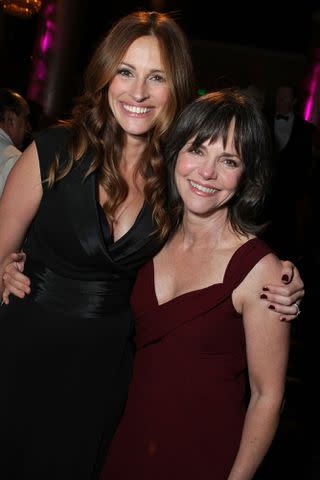 <p>Eric Charbonneau/WireImage</p> Julia Roberts and Sally Field on October 12, 2007 in Beverly Hills, California.