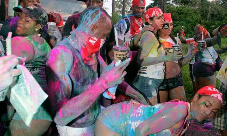 Usain Bolt ließ es in Trinidad so richtig krachen (Foto: Splash News)
